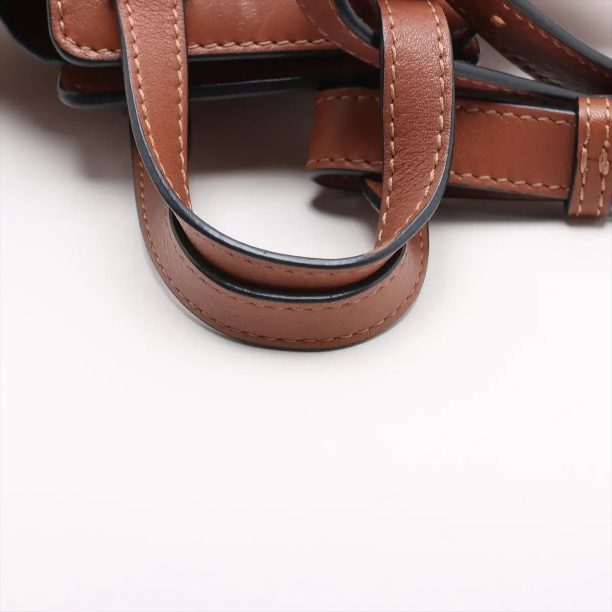 Loewe Hammock Mini Leather Canvas Two-Way Shoulder Bag Beige x Brown