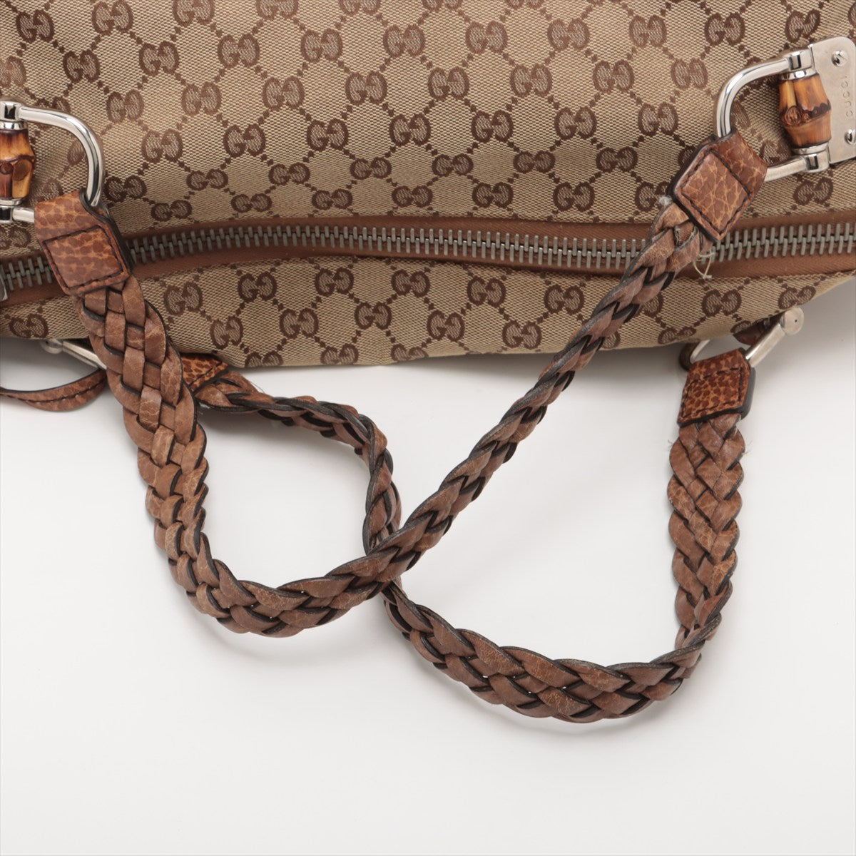 Gucci GG Canvas Leather Shoulder Bag Beige