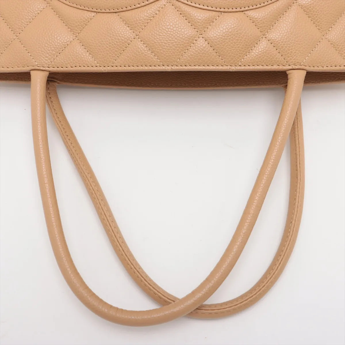 Chanel CC Logo Re-release Caviar Skin Tote Bag Beige