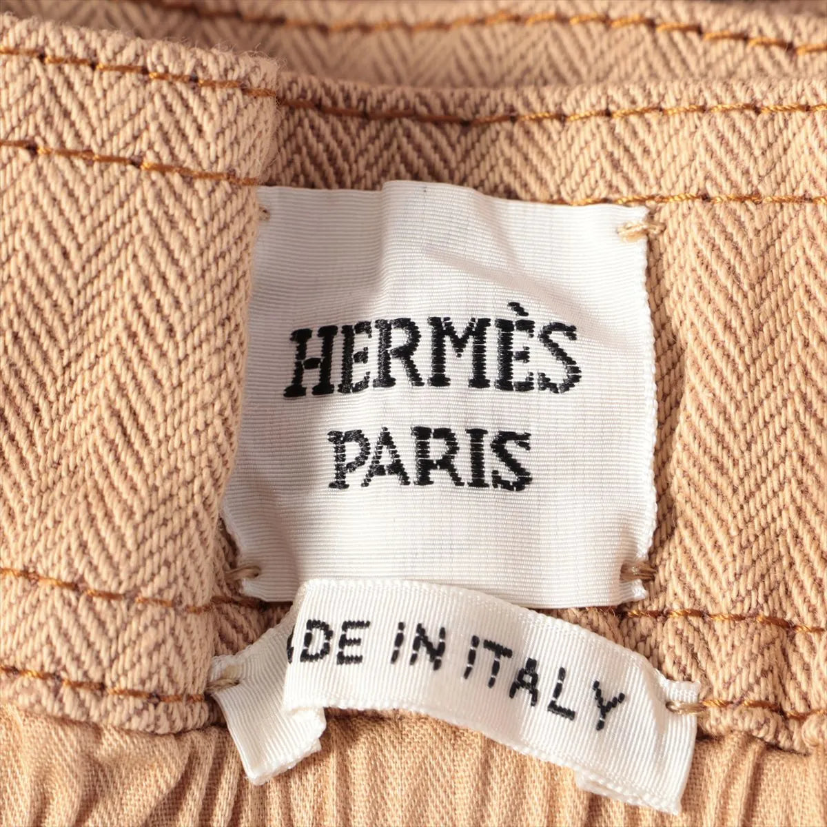 Hermès Cotton Paperbag Short Pants Beige