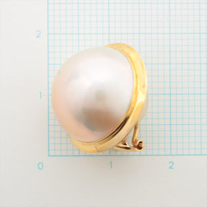 Top Mabe Round Pearl Clip-on Earings