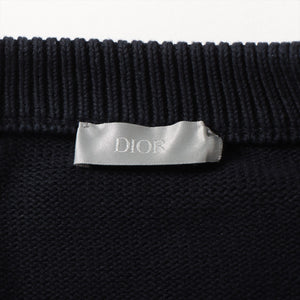 Dior Sweatshirt Oblique Inserts Cotton Knit Navy Blue