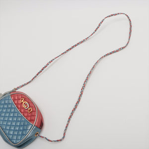 Gucci Horsebit Metallic Pochette Crossbody Bag Red x Blue