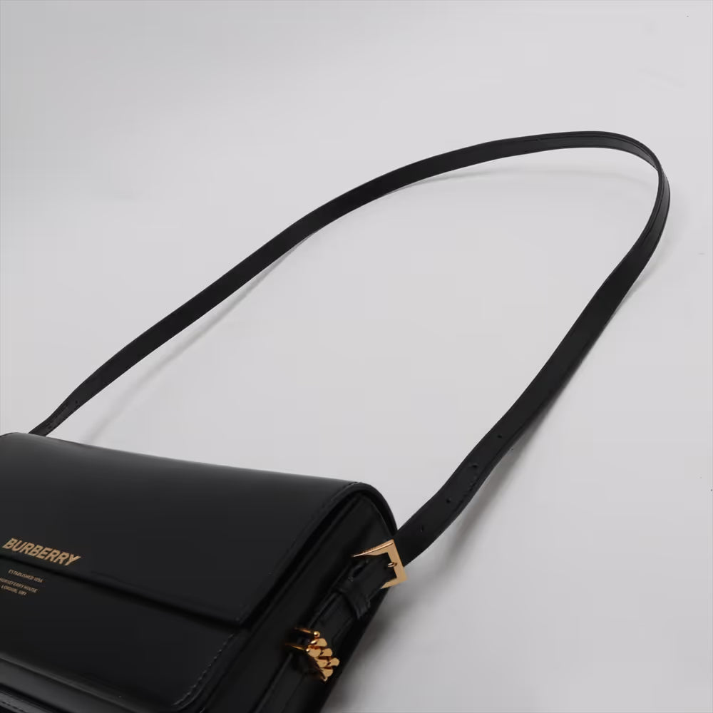 Burberry Grace Leather Shoulder Bag Black