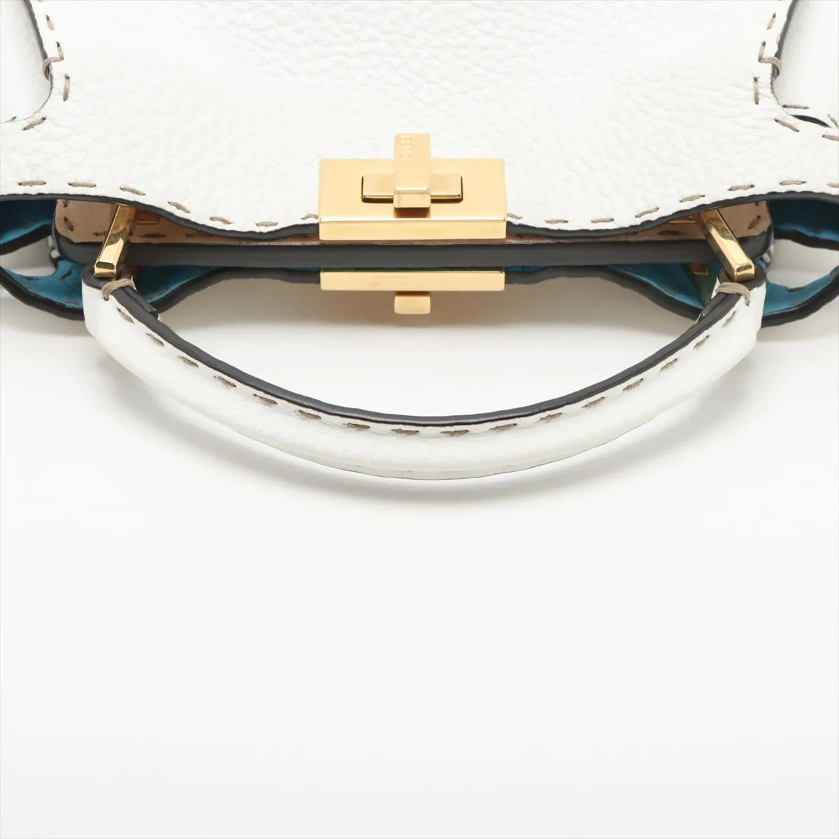 Fendi Peekaboo Essentially Selleria Shoulder Bag White