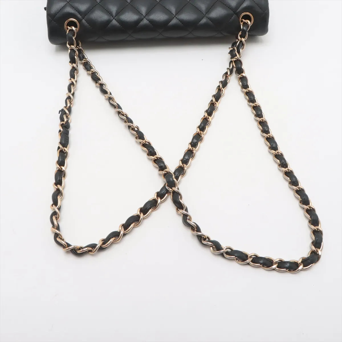 Chanel Dekamatrasse 30 Large Lambskin Double Flap Double Chain Bag Black