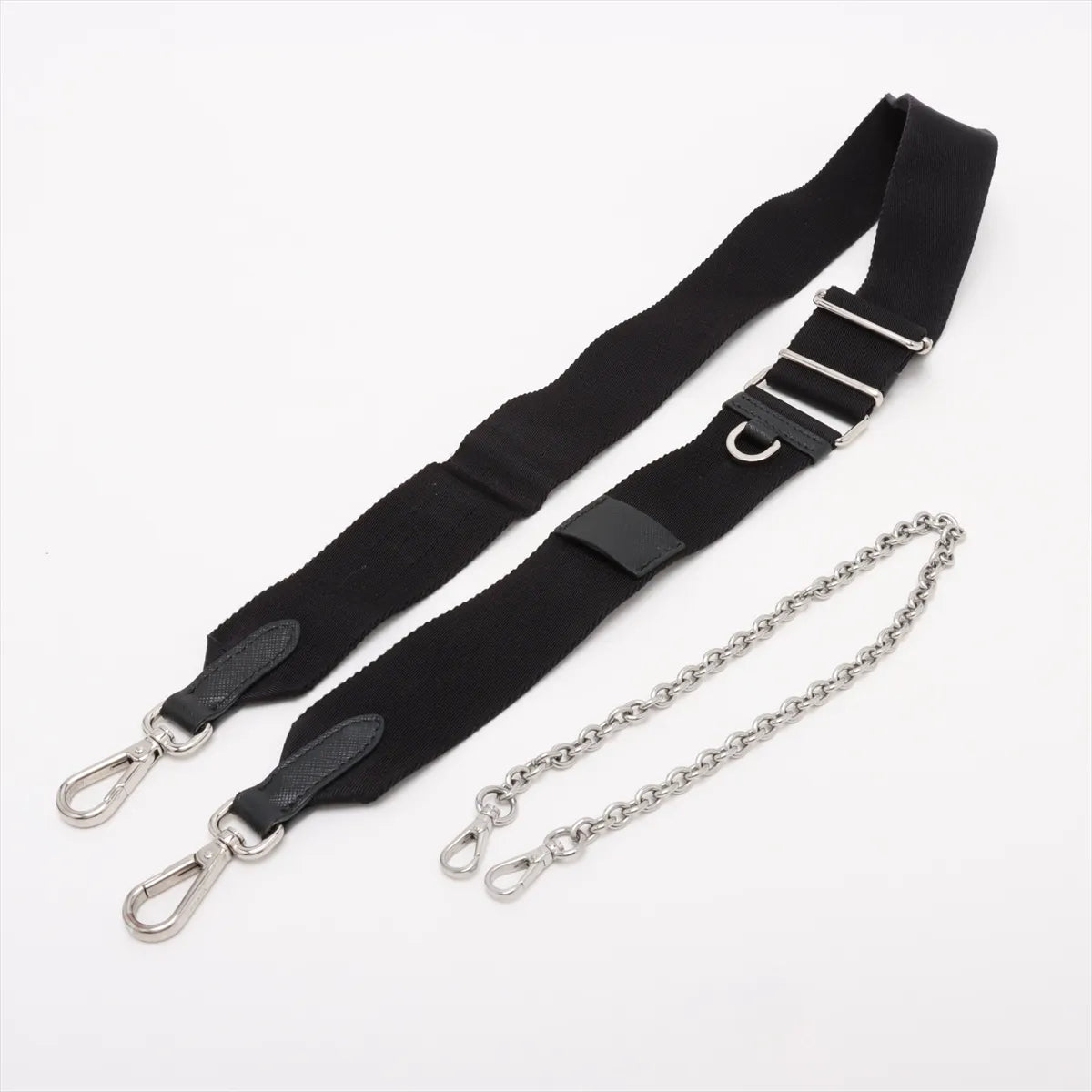 Prada Tessuto Nylon Leather Two-Way Shoulder Bag Black