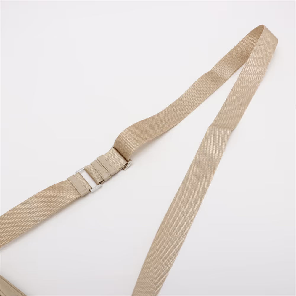 Prada Tessuto Nylon Leather Shoulder Bag Beige
