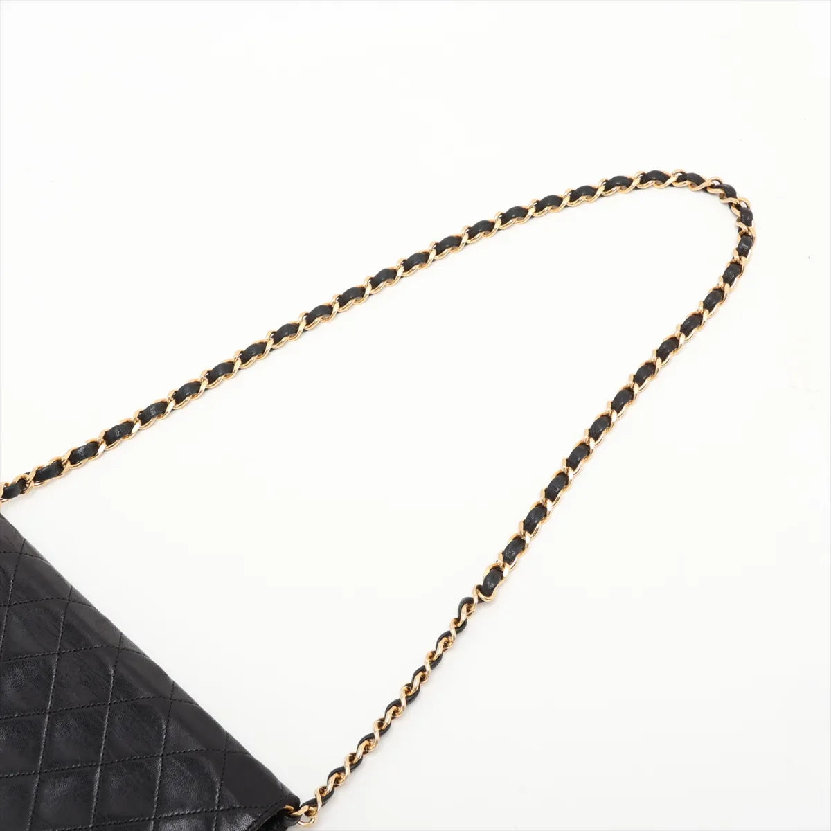 Chanel CC Logo Matelasse Lambskin Chain Shoulder Bag Black