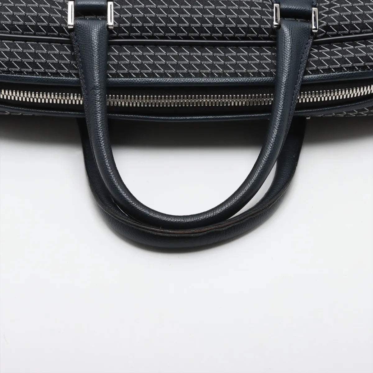 Valextra Keval x Leather Business Bag Navy Blue