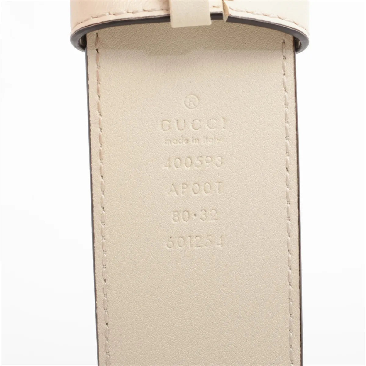 Gucci Double G Leather Belt Ivory x Gold