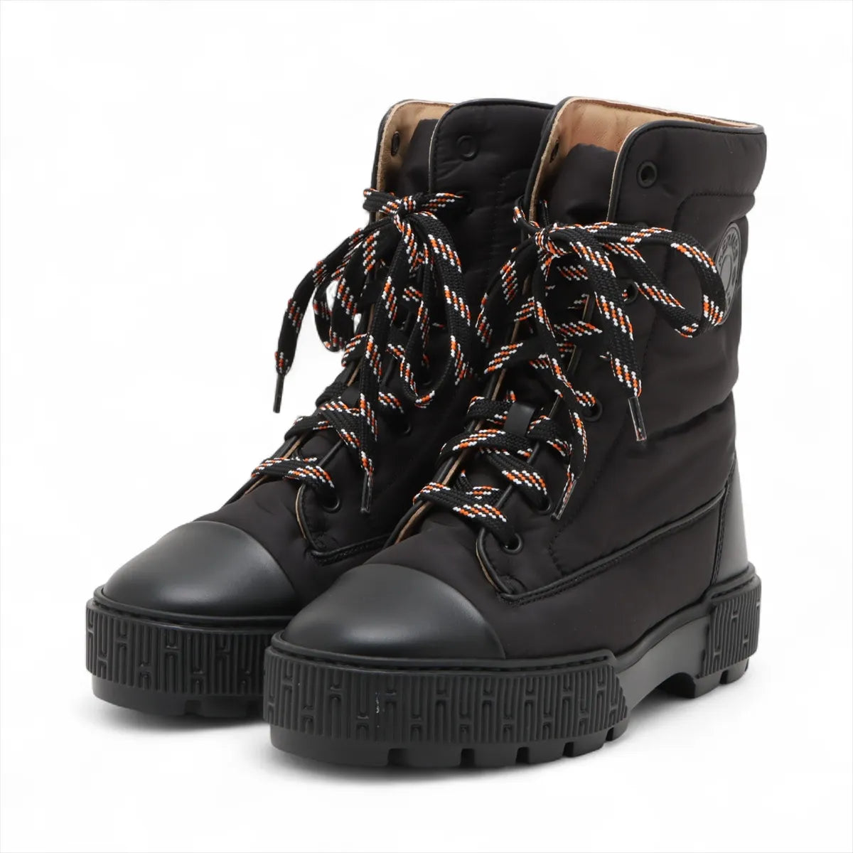 Hermes Fresh Nylon Leather Short Boots Black