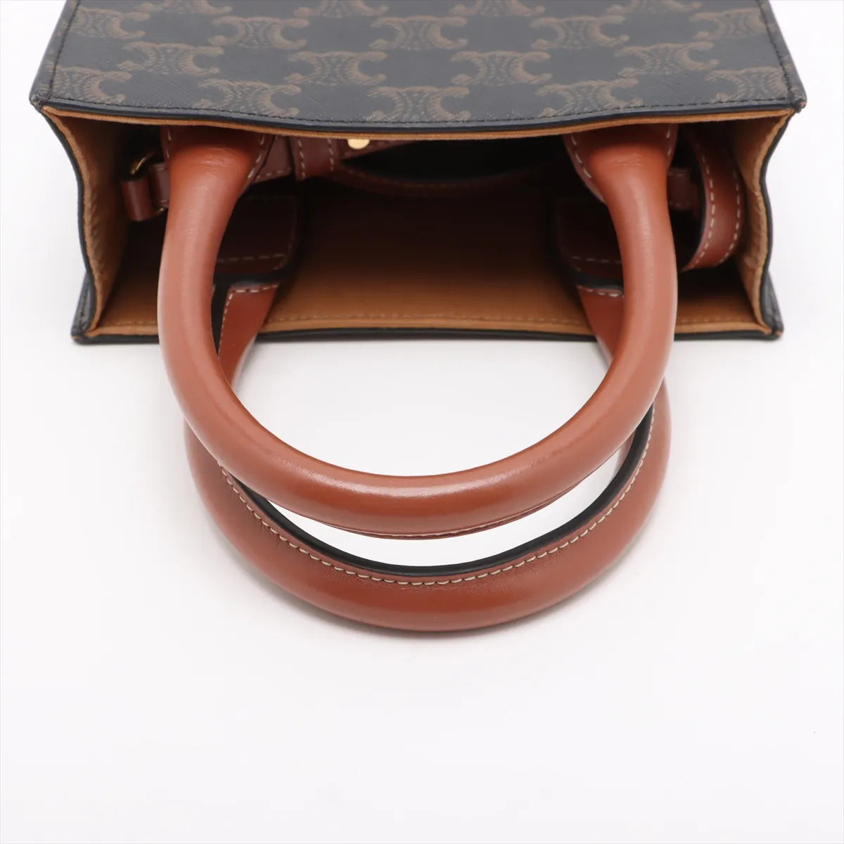 Celine Triomphe Mini Vertical Cabas Tote Bag Brown