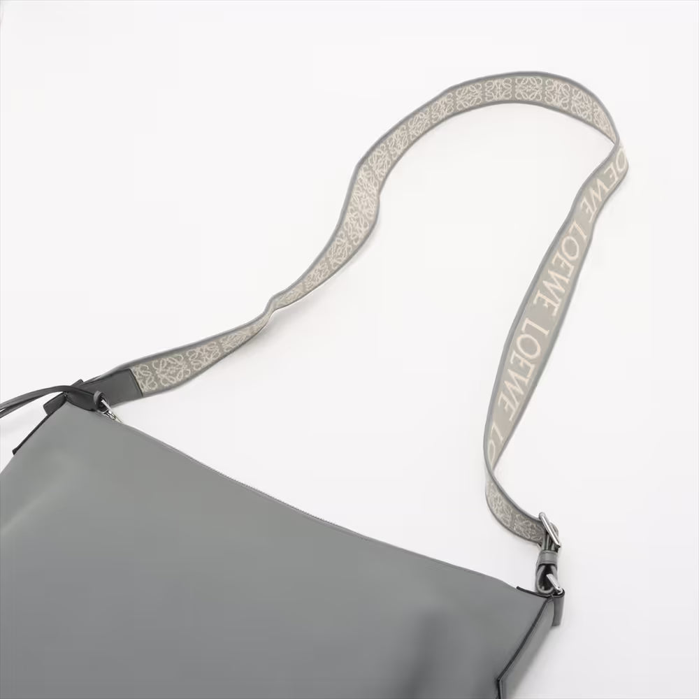 Loewe Cubi Leather Crossbody Bag Gray