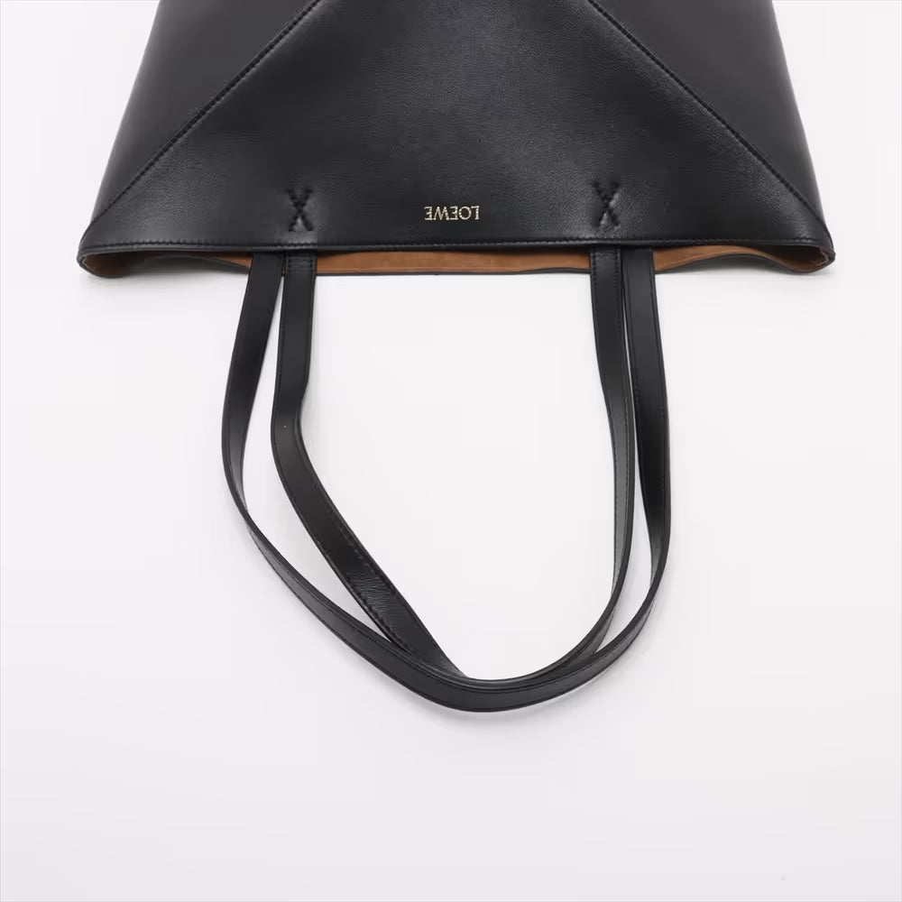Loewe Puzzle Fold Medium Leather Tote Bag Black