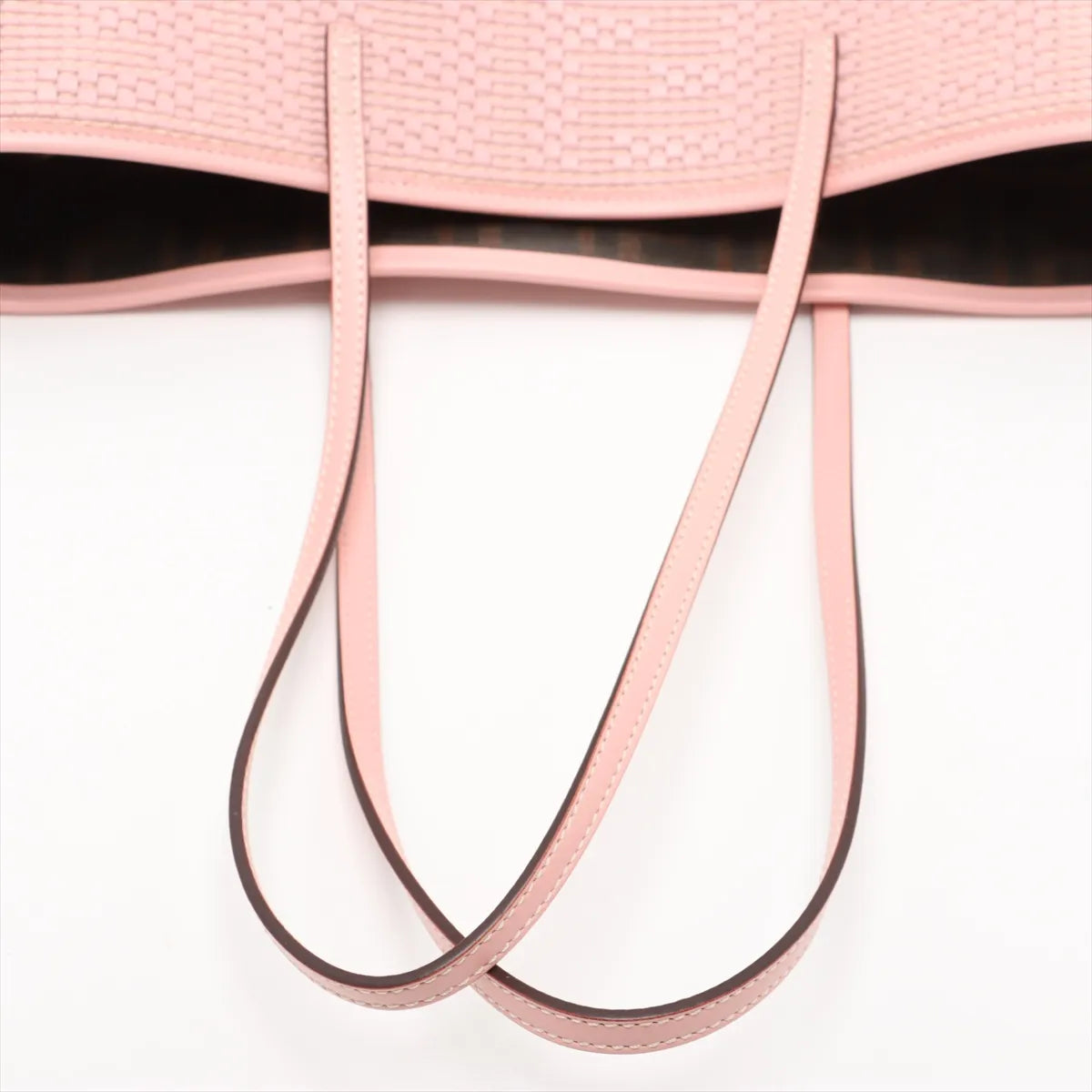 Fendi Zucca Interwoven Leather Tote Bag Pink