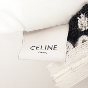 High Quality Celine Triomphe Decorative Pillow Ivory x Black