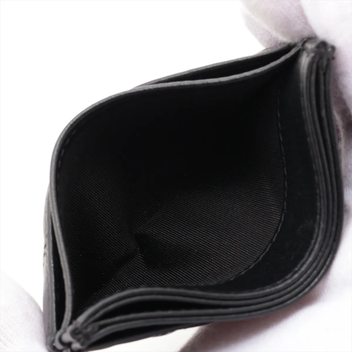 Chanel CC Logo Matelasse Lambskin Card Case Black