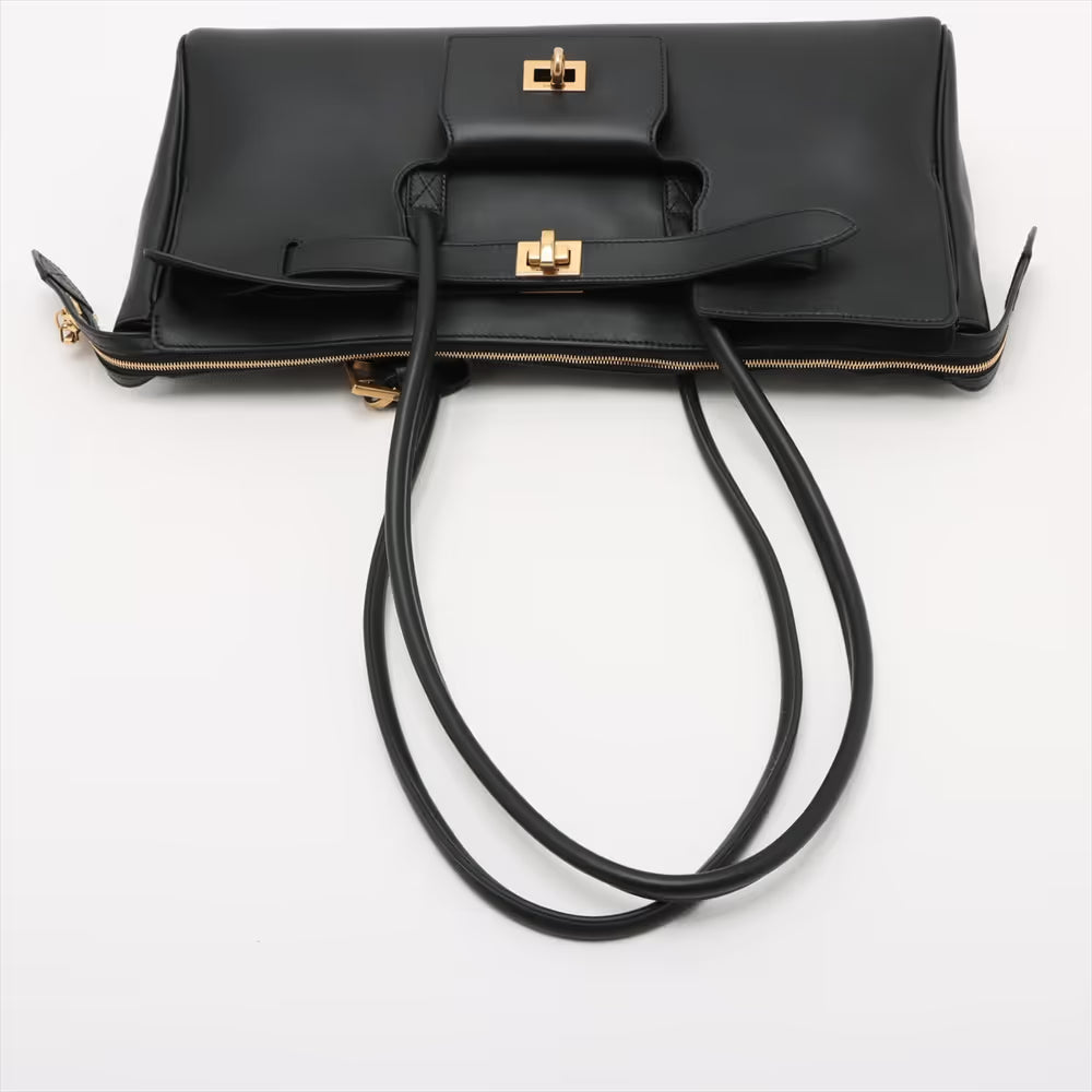 Balenciaga Bel Air Leather Shoulder Bag Black