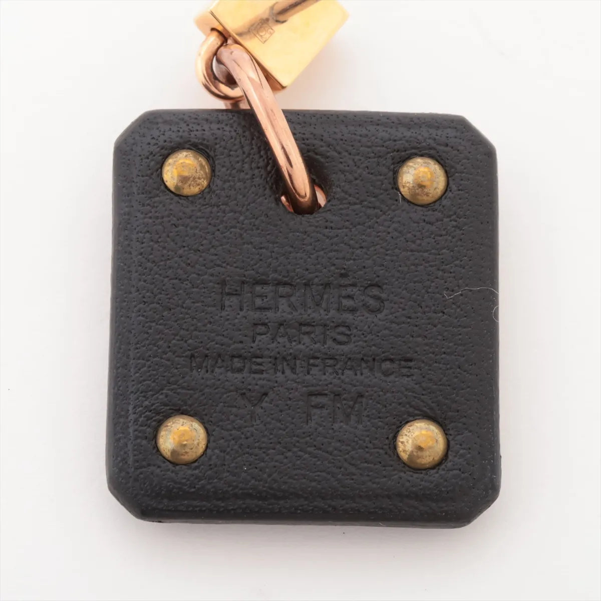 Hermes As de Coeur Earrings Champagne Gold x Black