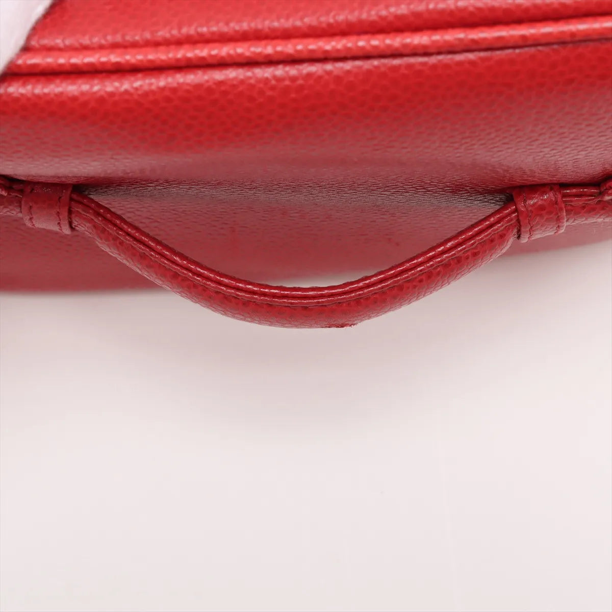 Chanel CC Logo Caviar Skin Vanity Bag Red