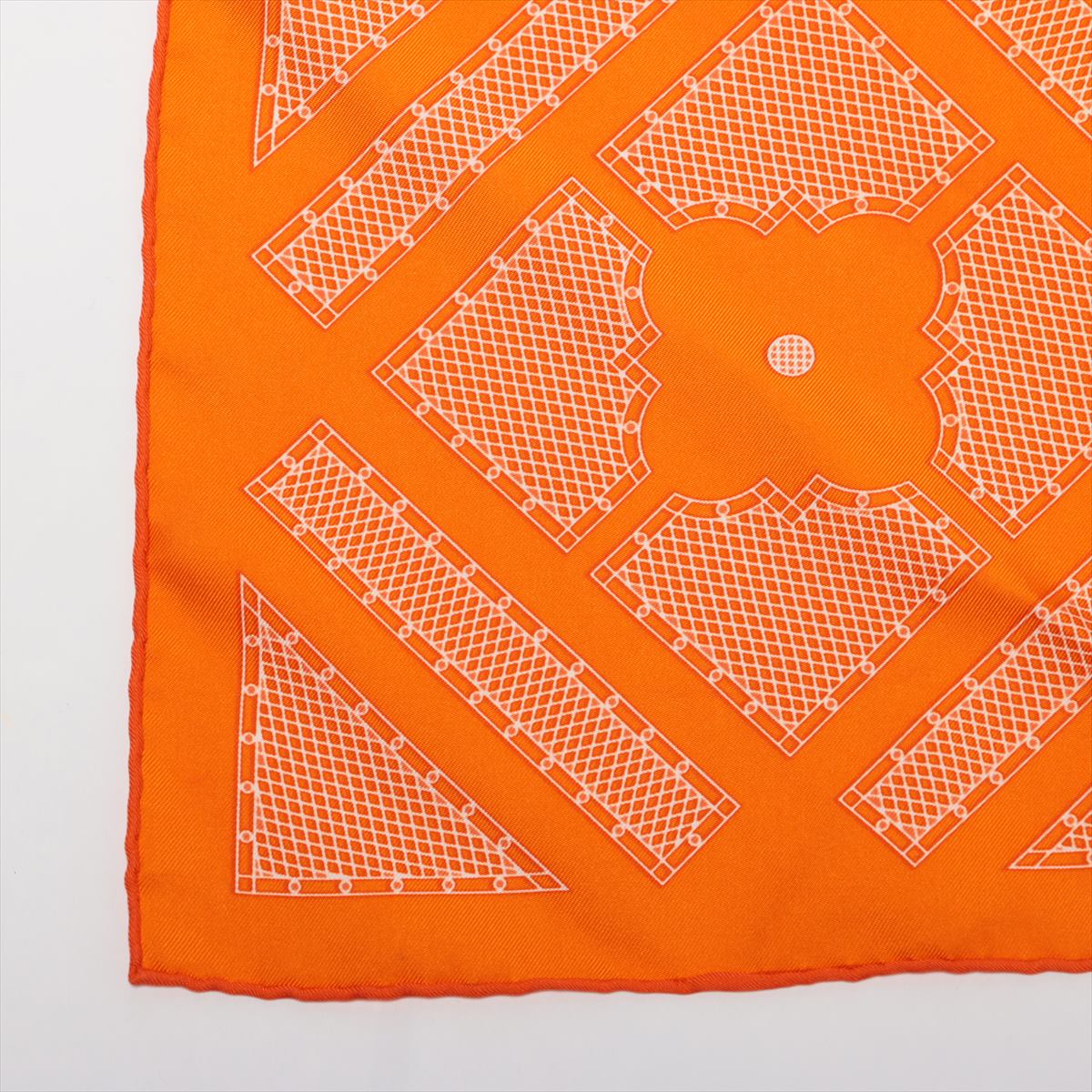 Hermes Sellier Serie Silk Scarf  Orange