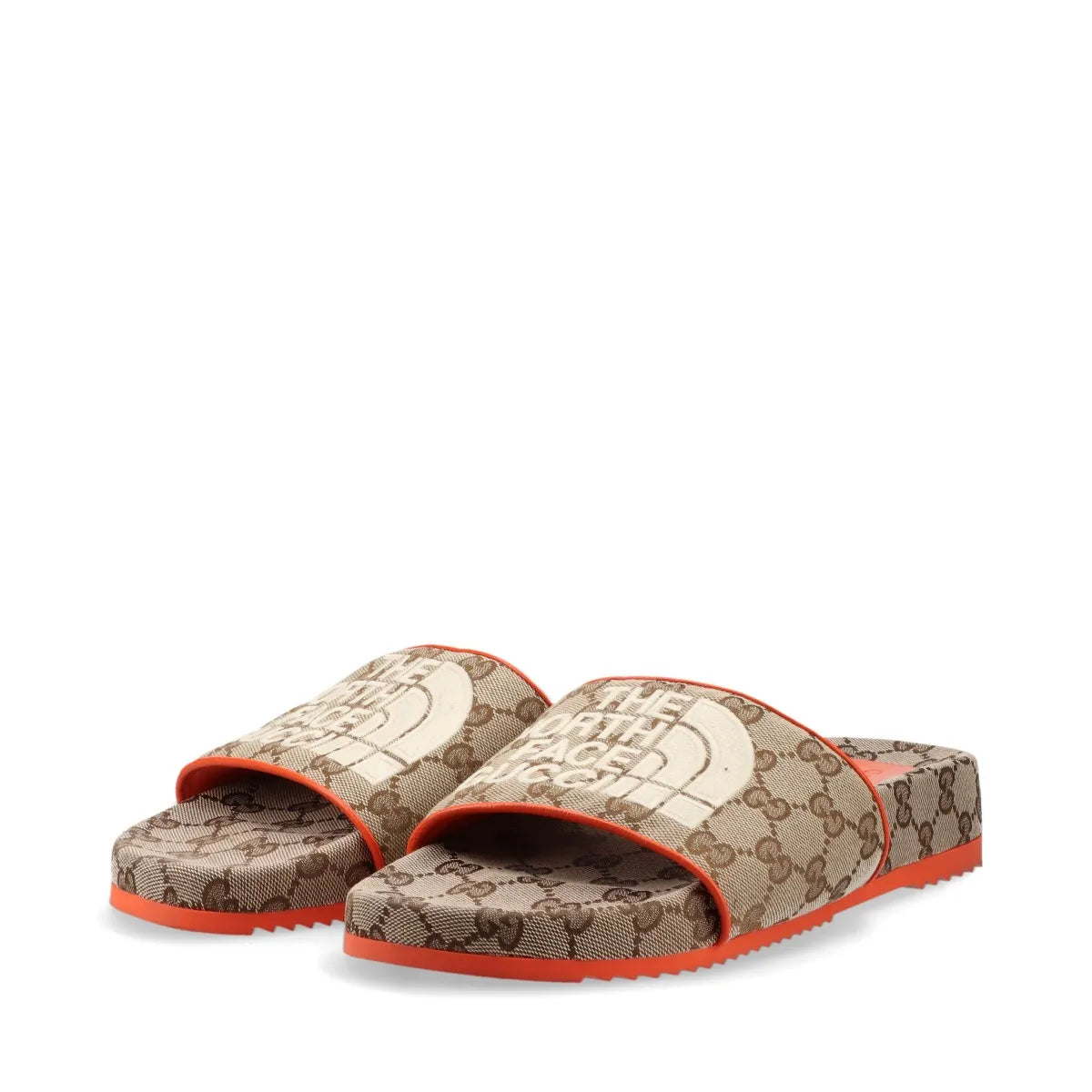 Gucci x North Face GG Canvas Mens Sandal Beige x Orange
