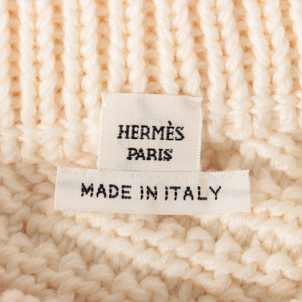 Hermès Wool Knit Sweatshirt Ivory