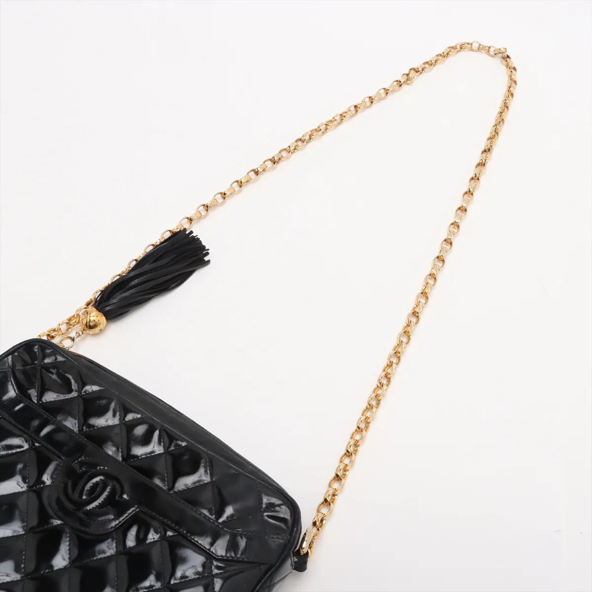 Chanel CC Logo Matelasse Patent Leather Chain Shoulder Bag