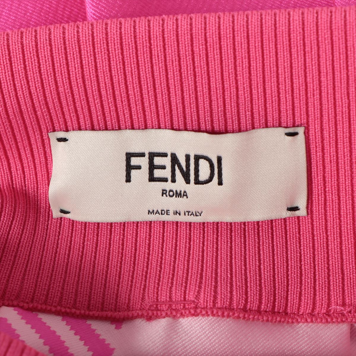 Fendi Pleated Check Print Midi Skirt Hot Pink