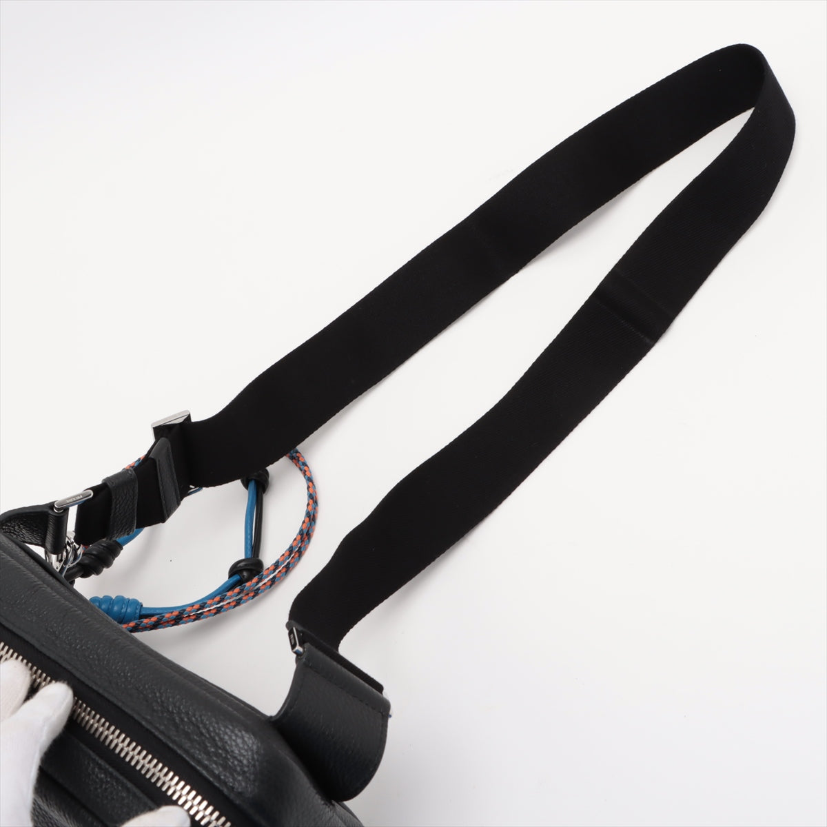 Prada Vitello Daino Leather Sling Bag Black with charm * PREORDER *