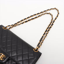 Load image into Gallery viewer, Chanel Matelasse Lambskin Medium Double Flap Chain Shoulder Bag Black