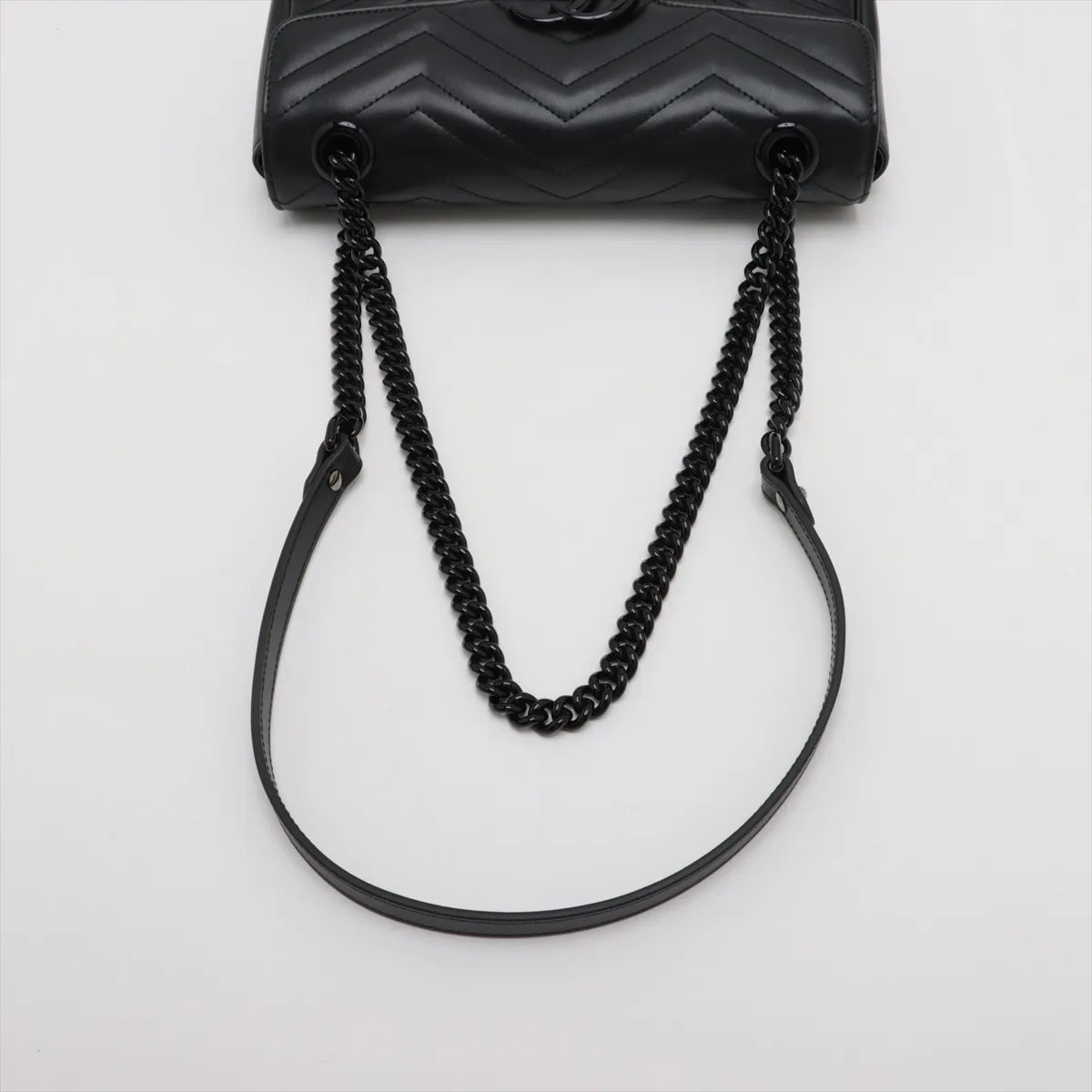 Gucci GG Marmont Leather Chain Shoulder Bag Black