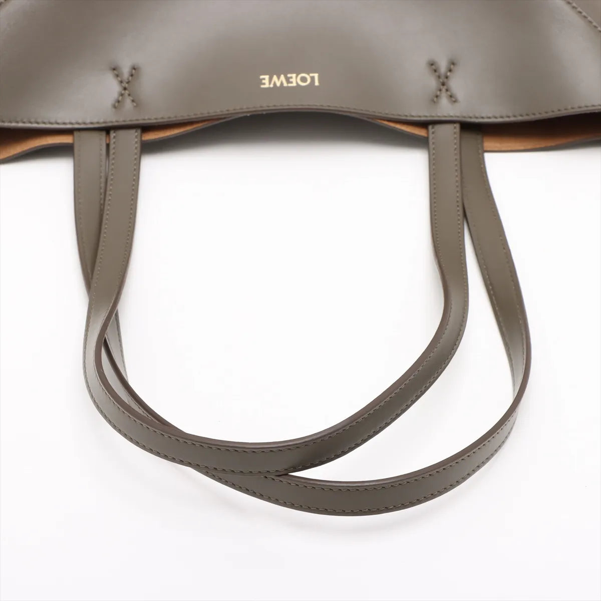 Loewe Puzzle Fold Medium Leather Tote Bag Khaki