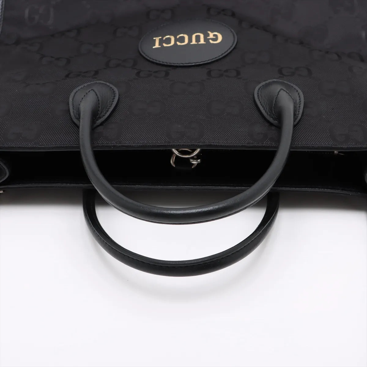 Gucci Off the Grid GG Nylon Leather Two-Way Tote Bag Black