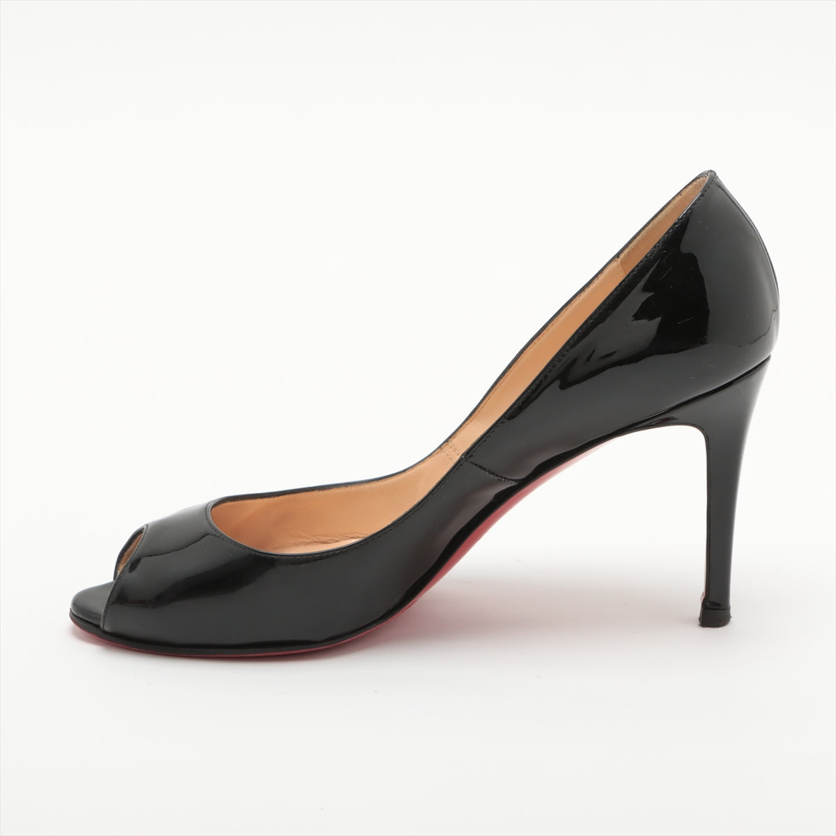 High Quality Christian Louboutin Patent Leather Open-toe Pump