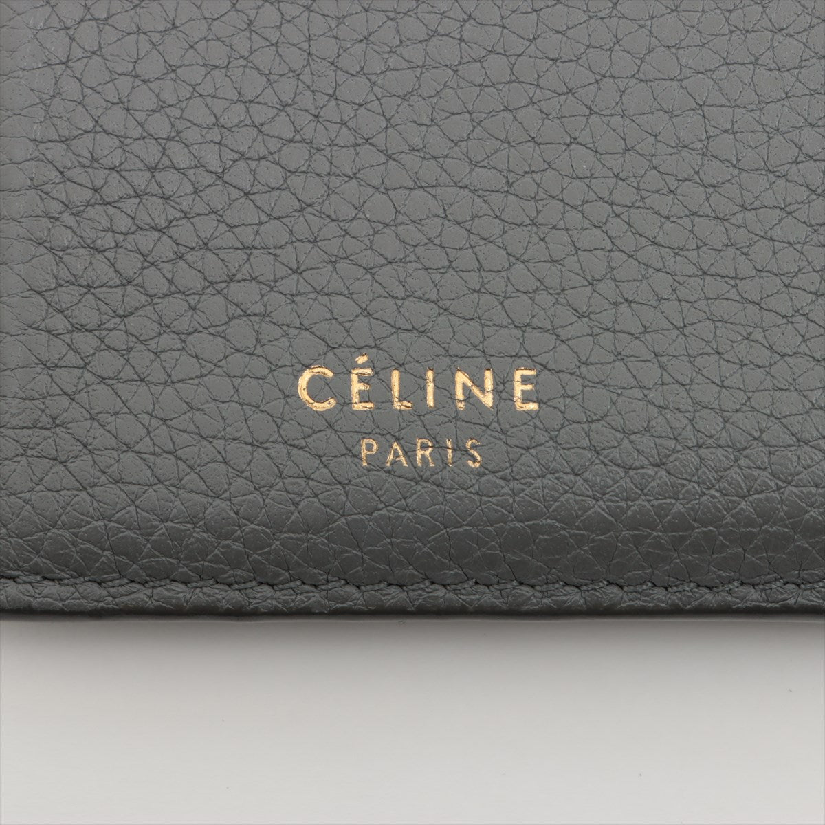 Celine Leather Coin Card Wallet Gray