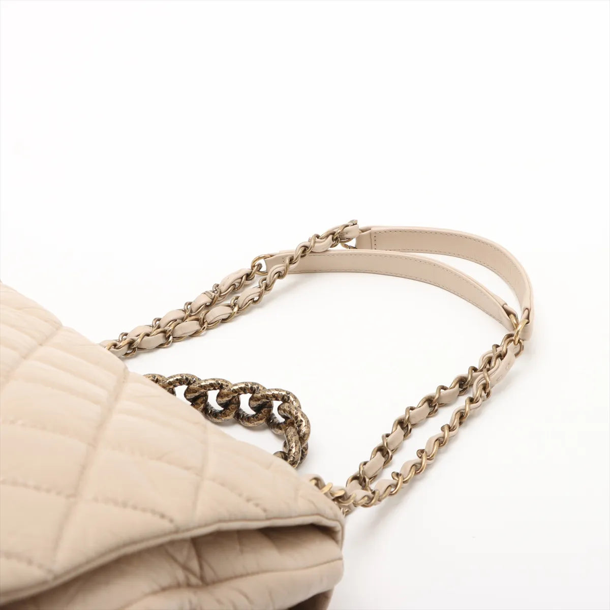 Chanel CC Logo Matelasse Vintage Calf Two-Way Shoulder Bag Beige