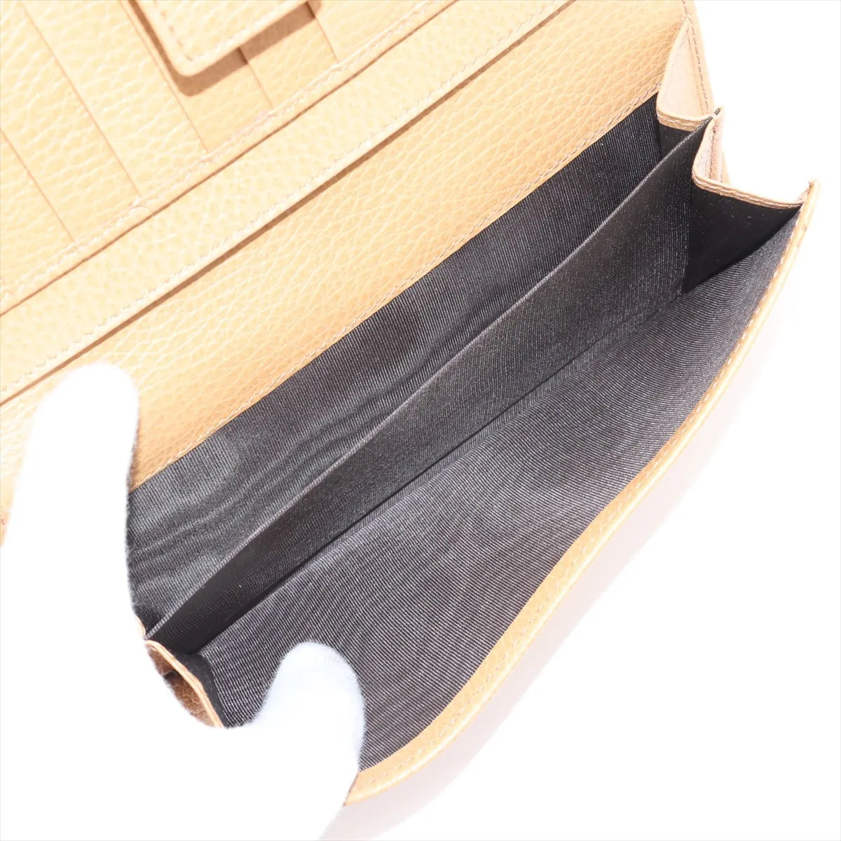 Gucci GG Logo Sukey Leather Long Wallet Light Brown