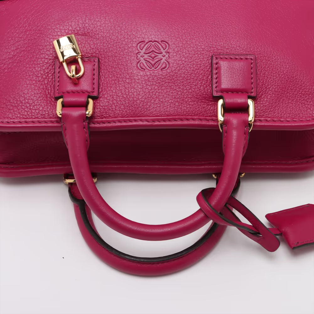 Loewe Amazona 23 Leather Two-Way Handbag Purple
