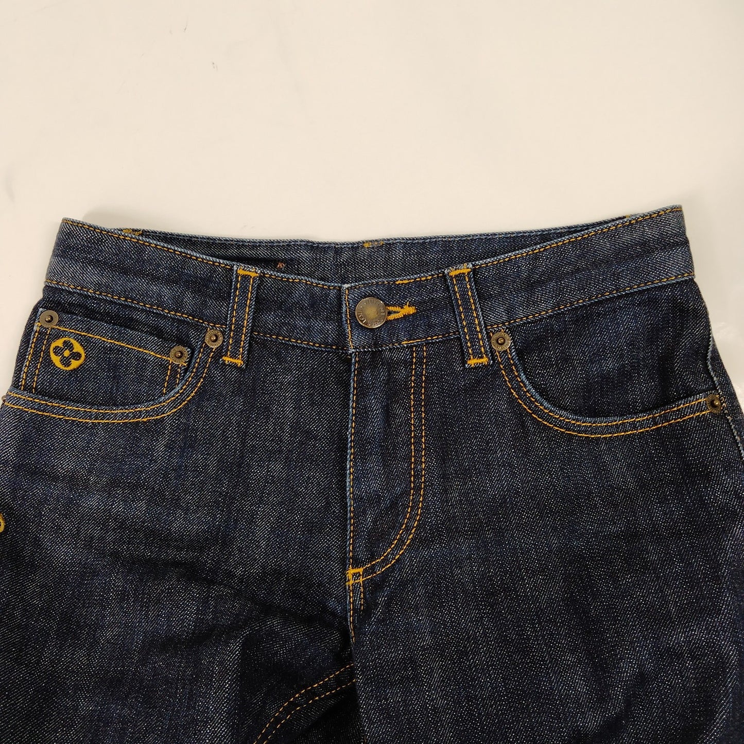 Louis Vuitton Monogram Ladies Cotton Denim Jeans Blue