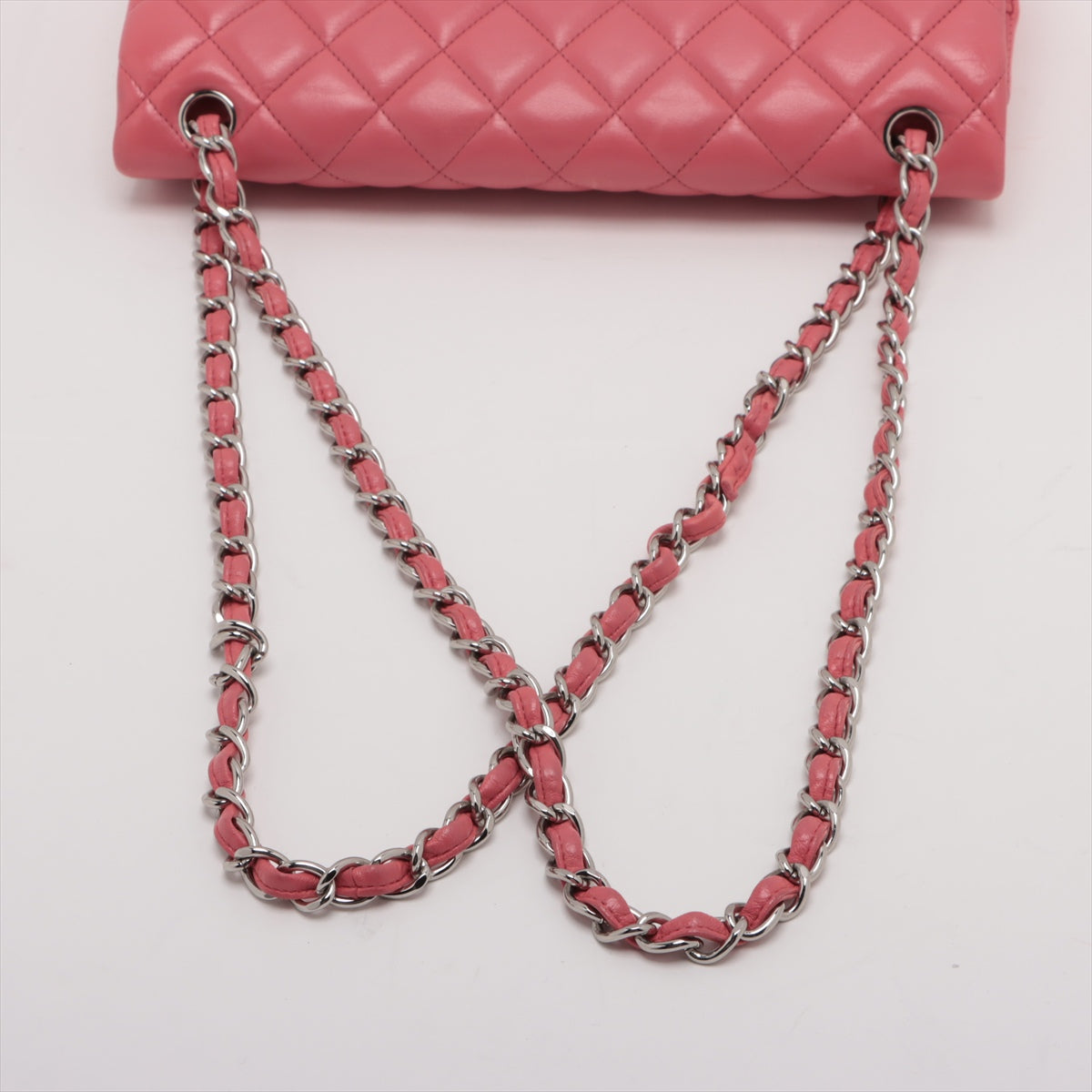 Chanel Matelasse Large Lambskin Double Flap Double Chain Bag Pink