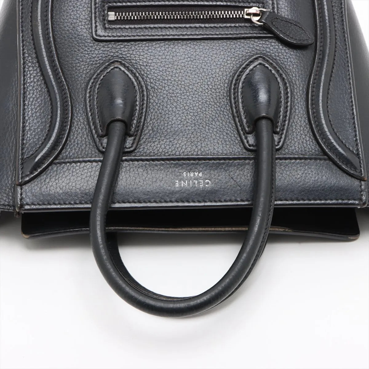 Celine Luggage Nano Shopper Leather Two-Way Handbag Black
