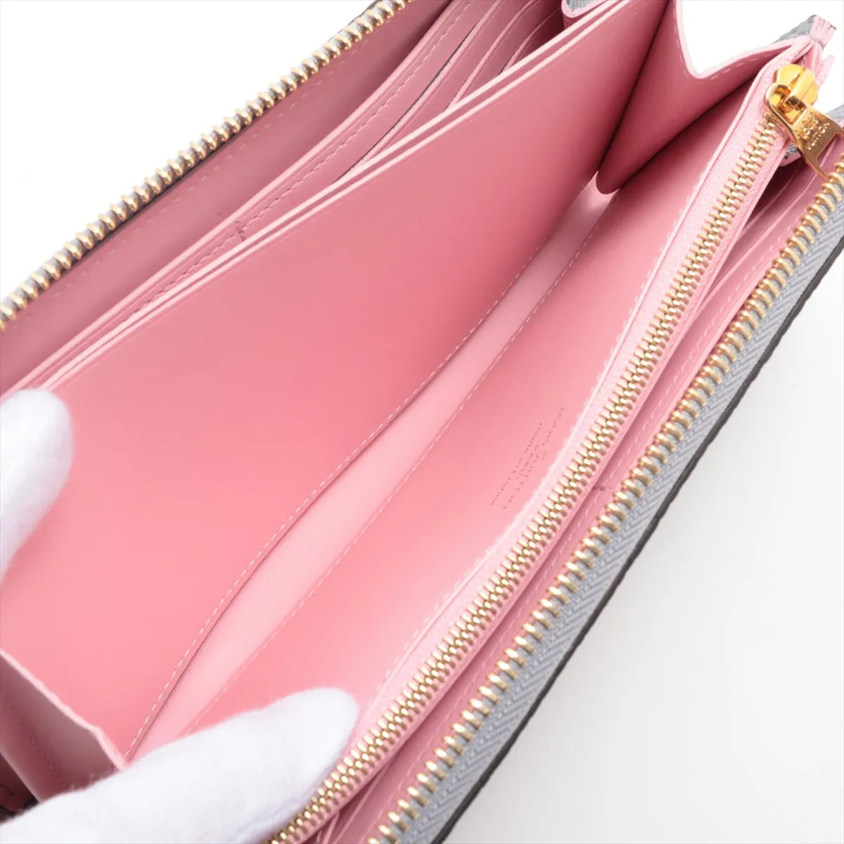 Louis Vuitton Taurillon Zippy Long Wallet Comet Blue Marine x Pink