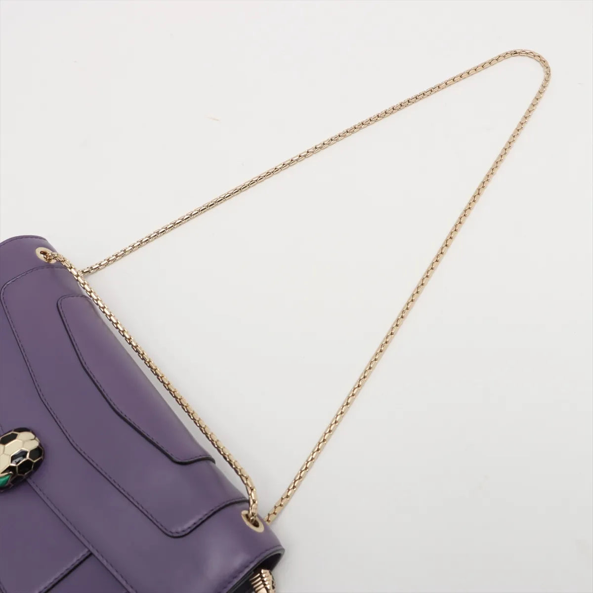 Bvlgari Serpenti Forever Leather Chain Shoulder Bag Purple