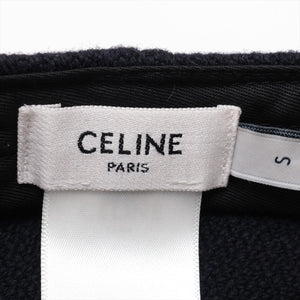 Celine Triomphe Wool & Nylon Baseball Cap Black x White