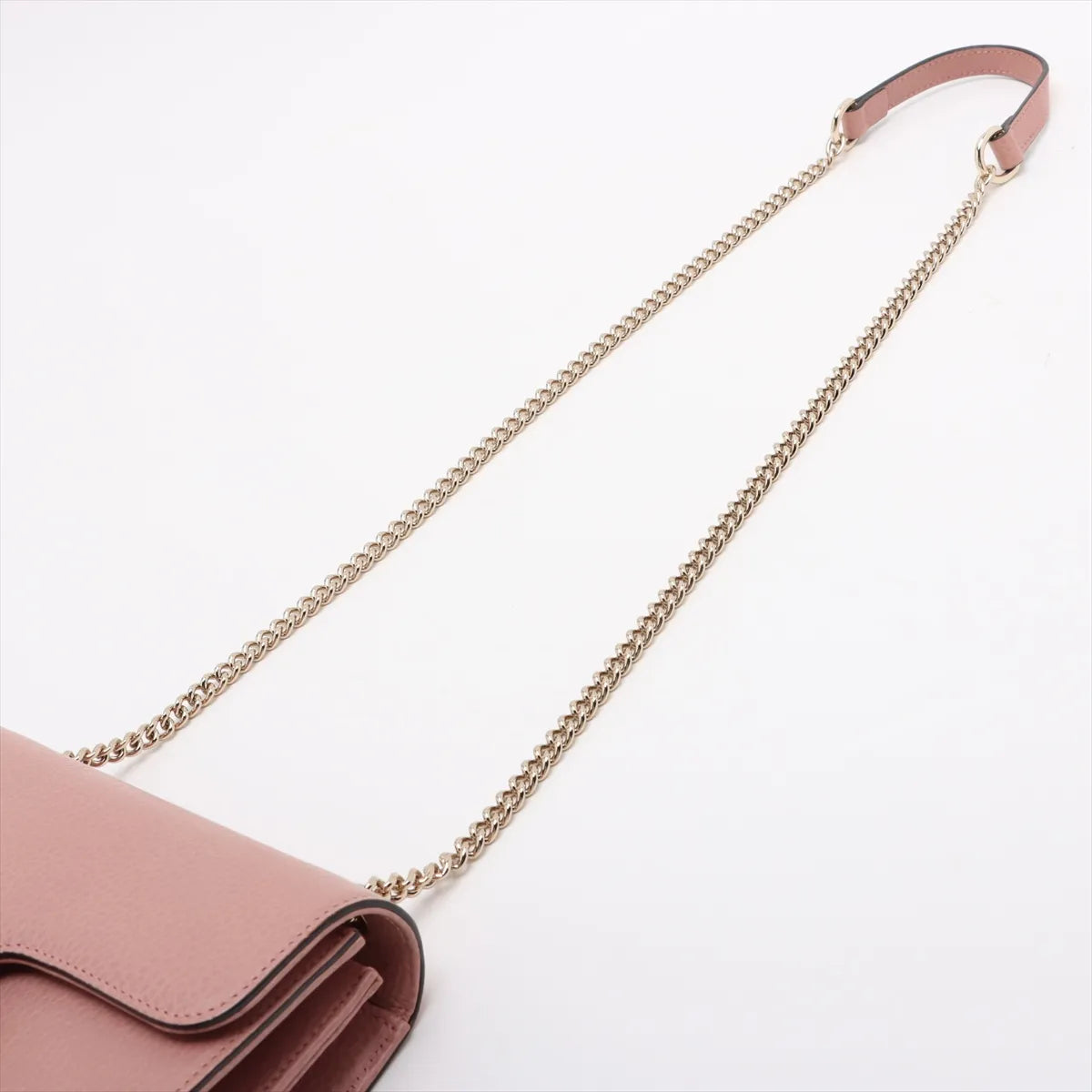Gucci Interlocking G Leather Chain Shoulder Bag Pink