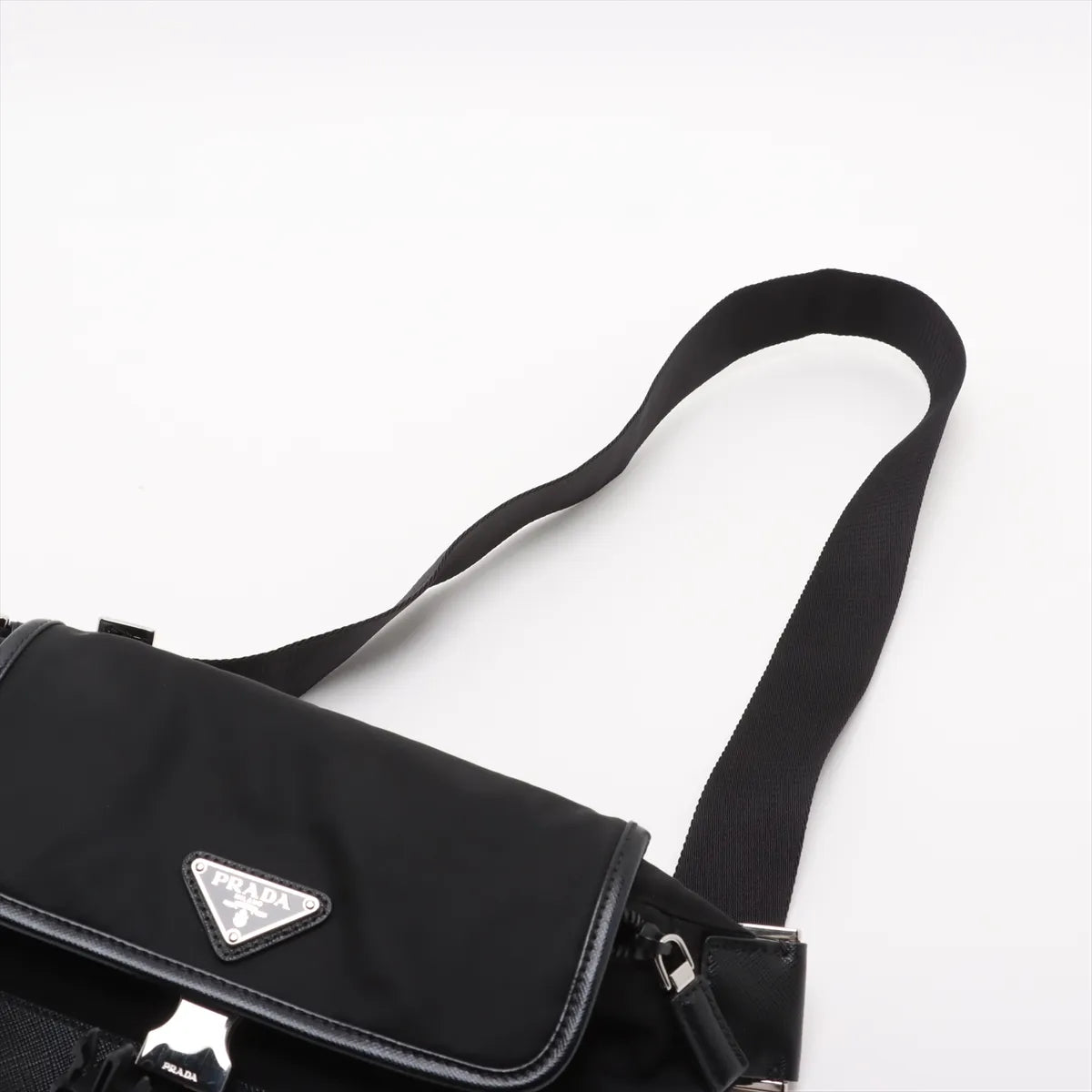 Prada Tessuto Nylon x Leather Bumbag Black