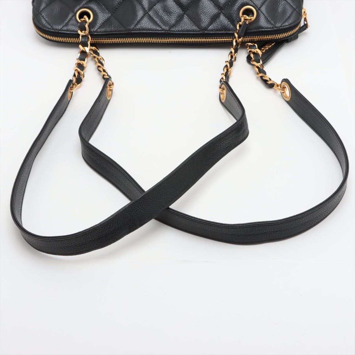 Chanel Matelasse Caviar Skin Chain Tote Bag Black