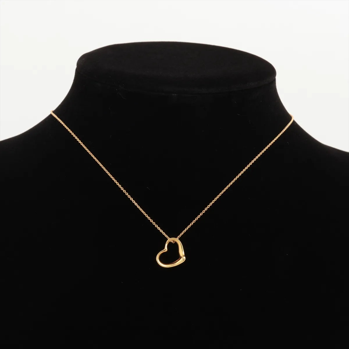 Tiffany & Co. Open Heart Pendant Necklace Yellow Gold